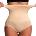 thumbnail image 2 of WCJM 4 In 1 Micro Particle Sculpting High Waisted Toning Shorts for Women Firming Yoga Pants Women Panties Cotton, 2 of 4