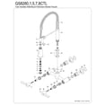 thumbnail image 3 of Kingston Brass GS8280CTL Continental Double-Handle 2-Hole Wall-Mount Pre-Rinse Bridge Kitchen Faucet in Matte Black, 3 of 5