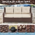 thumbnail image 5 of Yalissey 6 Pieces Wicker Patio Furniture Set Conversations Sets, 2 Outdoor 360° Swivel Rocking Chairs, Patio Swivel Glider Chair with Table and Ottoman for Garden, Poolside, Backyard (Brown), 5 of 8