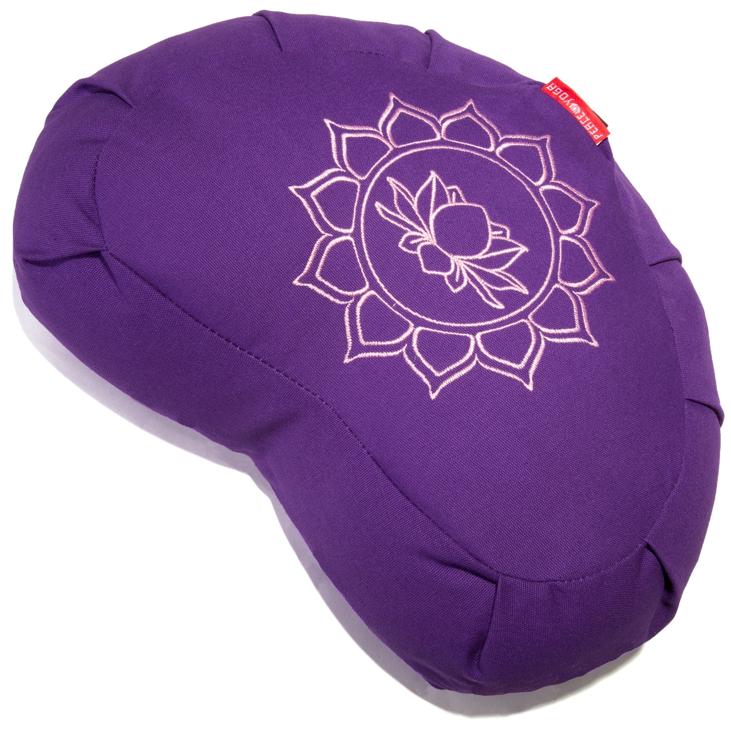 Peace Yoga Zafu Meditation Buckwheat Filled Crescent Cotton Bolster