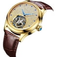 thumbnail image 2 of Aesop Men's Genuine Mechanical Hand-Wind Tourbillon Gypsophila Luminous Wrist Watch Business Dress Watches Leather Strap, 2 of 3