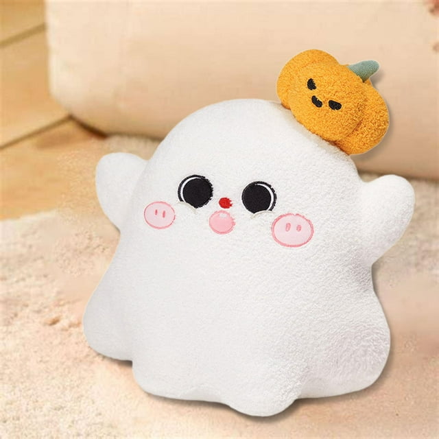 Almohada de Halloween, cojín de peluche corto, accesorios creativos, adornos, almohada, juguete de peluche, decoración de Halloween, regalo para niños Fantasma 35cmx38cm