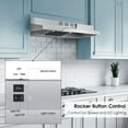 thumbnail image 5 of 30 inch Range Hood Under Cabinet, Stainless Steel Kitchen Vent Hood 280CFM, Built-in Kitchen Stove Hood w/Rocker Button Control, Ducted/Ductless Convertible Duct, 2 Speeds Fan, Bright LED Light, 5 of 7