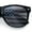 Black, variant on American Flag Print Classic Horn Rim Hipster Sunglasses Blue