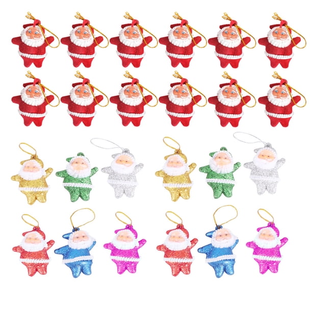 24pcs Santa Colgante Adornos de Navidad Interesante decoración colgante para fiesta en casa