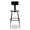 thumbnail image 2 of 6200 Series 19"-27" Height Adj Heavy-Duty Stool w/Backrest, Supports 500 lb, Masonite Seat/Black Base, Ships in 1-3 Bus Days | Bundle of 2 Each, 2 of 4