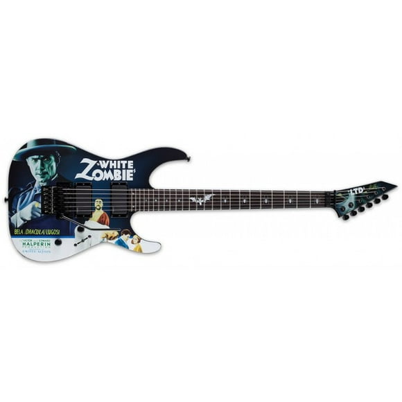 ESP LTD KH WZ Kirk Hammett Blanc Zombie Guitare Électrique Graphique Finition Comprend Cas Veste Libre