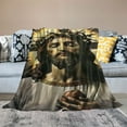 thumbnail image 2 of Chilfamy  Sacred Heart Jesus Christ Throw Blanket Ultra-Soft Micro Blanket Movies Blanket for Bed Couch Living Room White, 2 of 6