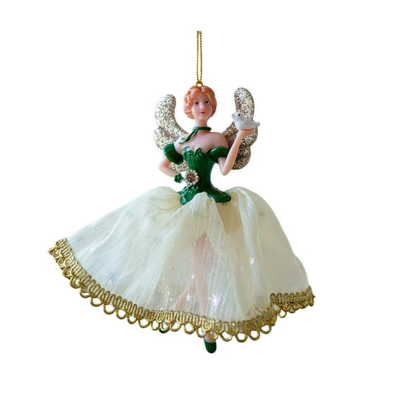 CuiLiyq Christmas Tree Ornament, Dancer Figurines Hanging Decoration with Shiny Princess Dress and Crown Ballet Christmas Pendant, for Holiday Wedding Winter Party Decor