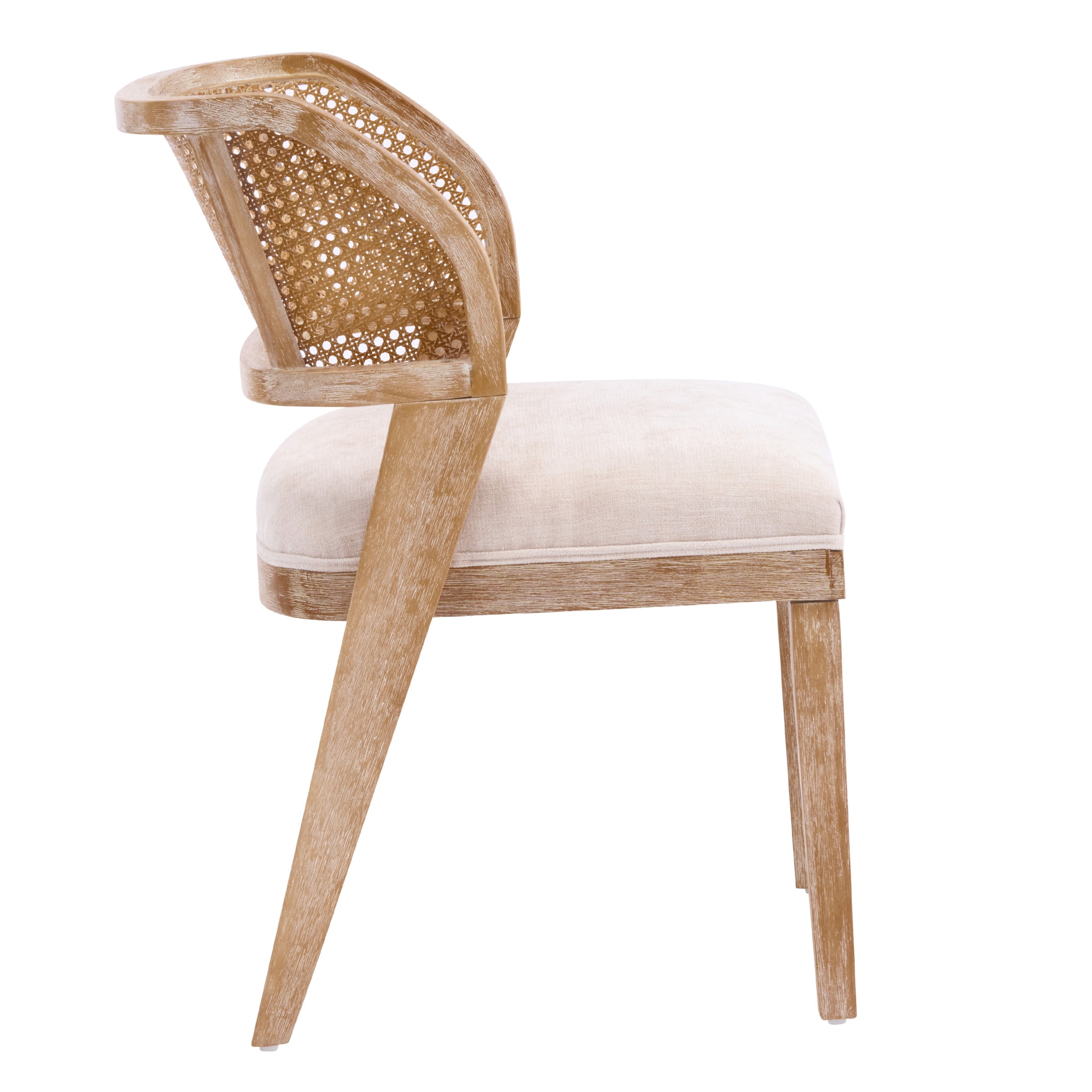 Christopher Knight Home Vintage Rattan Back Dining Chairs Set of 2, Natural Rubberwood Frame, Beige Seat