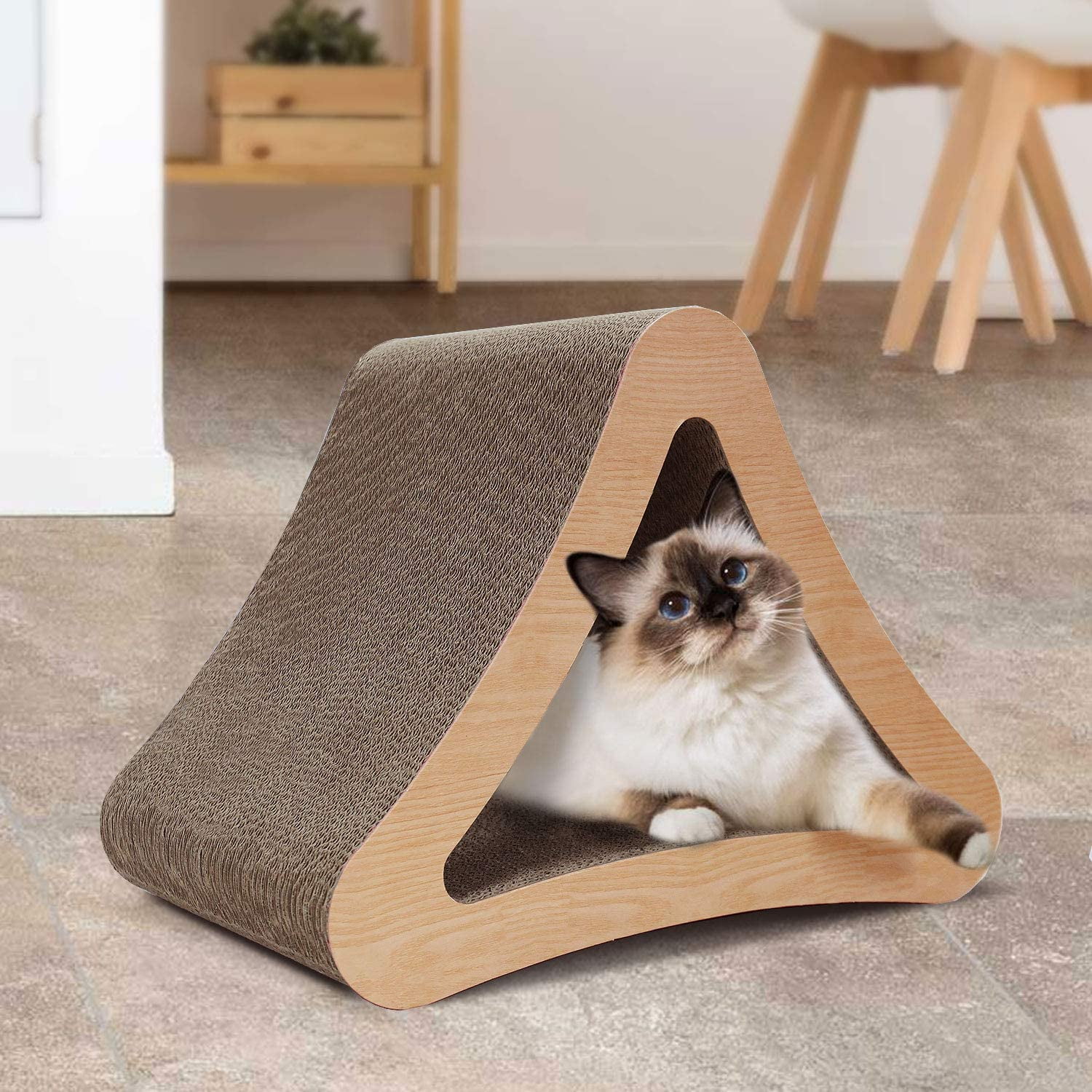 Pefilos 25" Cat Scratcher Furniture Side Table, Cat Scratching Tree with Scratching Board Prevents Furniture Damage, Brown Pefilos 25" Cat Scratcher Furniture Side Table, Cat Scratching Tree with Scratching Board Prevents Furniture Damage, Brown