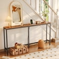 thumbnail image 2 of Sofa Table, Console Table with Charging Station, 63" Narrow Entryway Table, Behind Couch Table for Living Room, Hallway, Retro Brown, 2 of 7