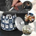 thumbnail image 4 of Yayeee Ashtray with Lid for Cigarette Smokeless Stainless Steel Home Ash Holder, Blue Cats and Hearts, 4 of 7