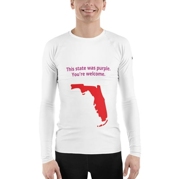 This State was Purple Florida Long Sleeve Men's Rash Guard (XS)
