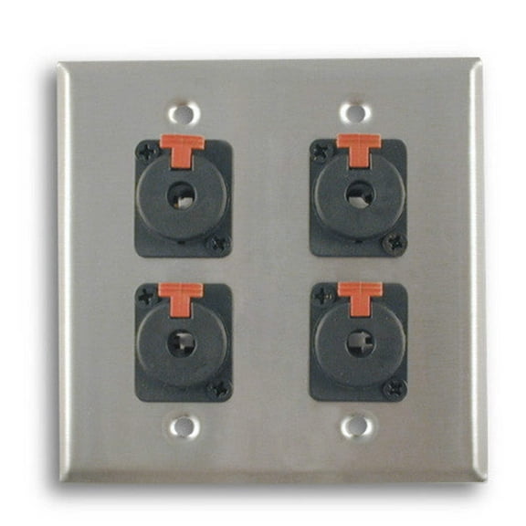 Dual Gang Stainless Steel Wall Plates with Four TRS Female