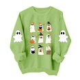 thumbnail image 2 of Meichang Casual Halloween Sweatshirts Women Oversized Crew Neck Sweatshirt Cute Ghost Print Sweatshirts Long Sleeve Sweatshirts Fall Pullover, 2 of 6
