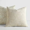 thumbnail image 2 of Noble Linens 2-Pack Decor Throw Pillows Floral Natural and Yarn-Dyed Bengal Stripe, 2 of 4
