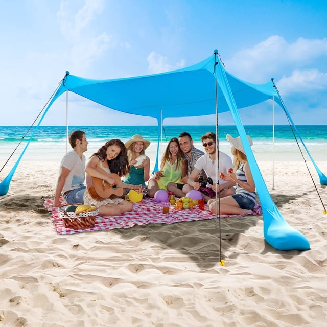 Carpa de playa COMMOUDS, 36 x 366 cm, UPF50+, 12 x 12 pies