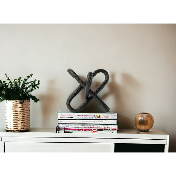 Black Textured Metal Chain Link Sculpture