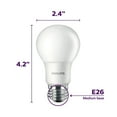 thumbnail image 4 of Philips LED Light Bulb, A19, Soft White, 60 WE, 4 Ct, 4 of 7