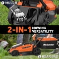 thumbnail image 3 of Maxlander 13" Cordless Lawn Mower, 2-in-1 Battery Powered Lawn Mower with Brushless Motor, 5-Position Height Adjustment with 2x4.0ah Batteries, 3 of 8