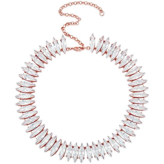 14K Gold Over S925 Female Marquise Cut Mossanite Necklace, 20mm Women's Hip-Hop Style Tennis Necklace, Elegance and Radiance in One,Fathers Day From Son