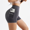 thumbnail image 1 of Luluwomen-pantalones cortos deportivos de cintura alta, Shorts ajustados para Yoga, Fitness, correr, ciclismo, secado rápido, transpirables, 3 cuartos, 1 of 4