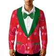 thumbnail image 2 of Xuyuer Valentine's Day Hawaiian Shirt Tuxedo for Men Graphic Long Sleeve Party Tux Tee Casual Top Button Down Shirts, 2 of 7