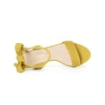 thumbnail image 4 of BLISSFUL STEP Women's Sandals Ankle Tie Back Open Toe Block Heels Yellow 7, 4 of 7