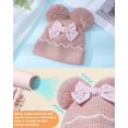 thumbnail image 4 of Winter Hat for Kids Toddler Children, Girls Beanie with Double Pom Pom Warm Fleece Lined, Girls Accessories Knit Beanies Cap, 4 of 6