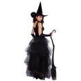 thumbnail image 3 of Disfraz de reina oscura de Halloween, disfraz de fantasía para discoteca, carnaval, fiesta, bruja malvada, fantasma, 3 of 5