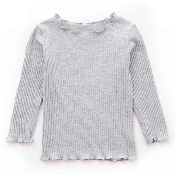 Autumn Baby Girls Long Sleeve Solid T-shirt Kids Cotton Tops Tees Casual Blouse