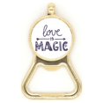thumbnail image 1 of Love Is Magic Cute Quote Style Beer Bottle Cap Opener Stainless Steel Key Chain, 1 of 3