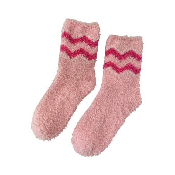 Womens Fuzzy Socks Cozy Fluffy Winter Slipper Warm Socks Valentine's Day Thick Fleece Soft Home Sleeping Socks(H)