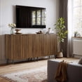 thumbnail image 3 of Smart FENDEE Sideboard Cabinet, Wood Storage Cabinet with 1 Adjustable Shelf, Brown, 3 of 9