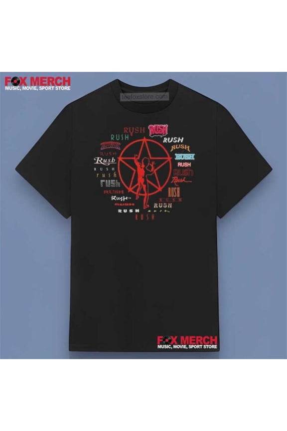 RUSH Band Logo Graphic Unisex T-Shirt, Gift For Fan ,Black Color,Size L