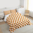 thumbnail image 3 of Homewish Buffalo Plaid Child Bedding Comforter Set, Modern Abstract Artwork Twin Comforter Sets, Orange Stripes Line Reversible Bedding Set, Breathable Home Decor, 2 Pieces, 3 of 8
