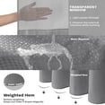 thumbnail image 6 of DawnJoanHD Waffle Weave No Hook Shower Curtain with Snap-in Liner, Grey Polyester Fabric with See-Through Top Window, 72" x 75", 6 of 10
