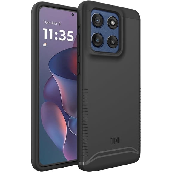 TUDIA Merge for Motorola Moto G Stylus 5G 2025/2026 Case, Dual Layer Shockproof Rugged Grip Protective Cover, Black