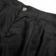 thumbnail image 6 of Dwelliawo Mens Line Cotton Shorts Casual 9" Flat Front Pleat-Front Cotton Linen Shorts Vintage Summer Pants with Pockets Straight Leg Classic Black 2XL, 6 of 6
