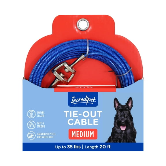 Incredipet 20 ft. Tie Out Cable for Medium Dogs