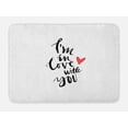 thumbnail image 1 of Love Bath Mat, Brush Stroke Effect Style Calligraphy Art Handwritten Love Quote Romantic, Non-Slip Plush Mat Bathroom Kitchen Laundry Room Decor, 29.5 X 17.5 Inches, Dark Coral Black White, Ambesonne, 1 of 2