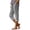 Gray, variant on Womens Capris with Pockets Elastic Waist Cotton Linen Capri Pants Lightweight Straight Leg Cropped Pant Gray L