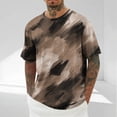 thumbnail image 2 of ZZwxWA Men's Tie Dye T-Shirt Oversized Gradient Color Short Sleeve Tops Summer Casual Crew Neck Pullover Loose Fit Tee Shirts Festival Gift, 2 of 5