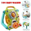 TOY LIFE 3 In1 Baby Sit-to-Stand Walker,Activity Center Entertainment Table Drawing Board