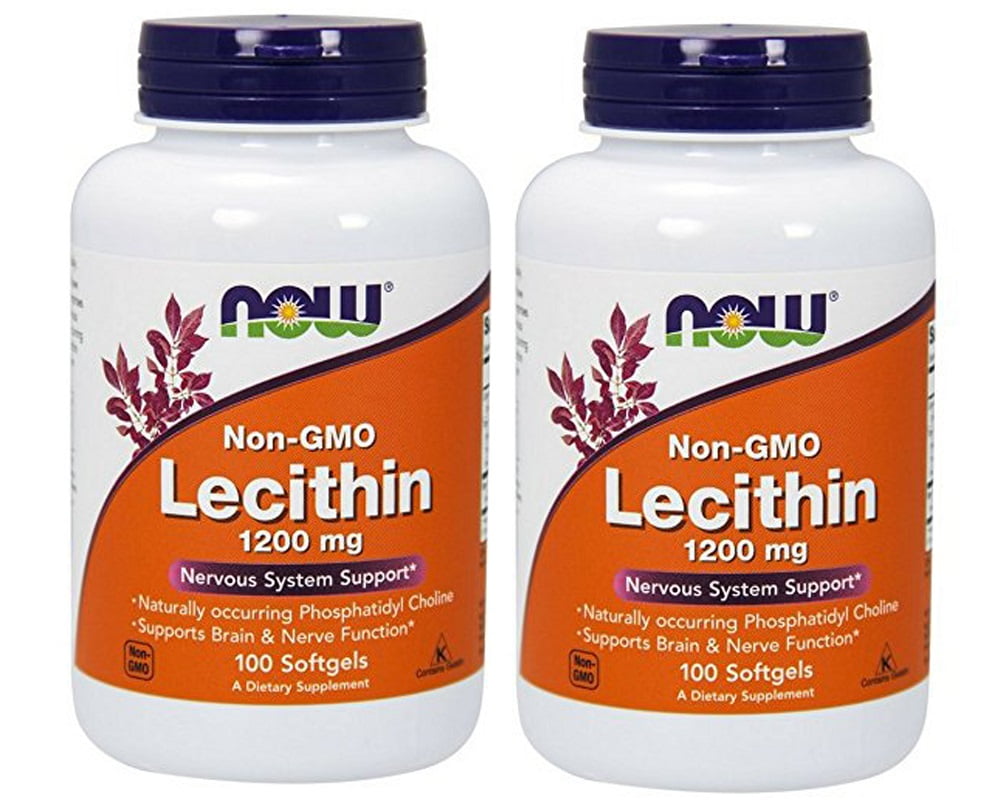 Now Foods Lecithin 1200 mg 100 Softgels (Pack of 2)