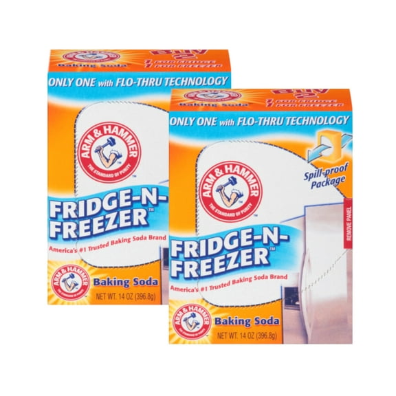 Arm & Hammer Baking Soda, Fridge-N-Freezer Pack, Odor Absorber, 14 Oz - 2 Pack