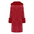 thumbnail image 5 of Lilgiuy Sales Online Womens PU Leather Coat Long Jacket Tops Casual Button Down Long Sleeve Fall Clothes Warm Fluff Winter Lapel Overcoat, 5 of 8