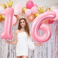 thumbnail image 3 of Globo rosa Upgesy número 3 de 102 cm con corona, 3 of 7