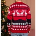 thumbnail image 3 of Suéter navideño suéter suave con estampado de alces cómodo holgado con cuello redondo para el hogar y el festival ANGGREK  Otros, 3 of 5